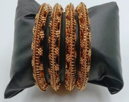 Fashion Bangles Traditional Gold Plated Bracelet Bangles Set of 4 for Girls and Women