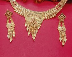 Gold plated Wedding Jewellery Choker Necklace Set for Women