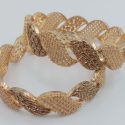 AD Studded Two Tone Plated American Diamond Bangles Set For Women